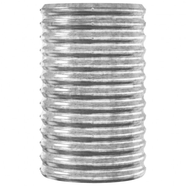 Canteiro elevado jardim 114x40x68cm aço revestido a pó prateado M 4