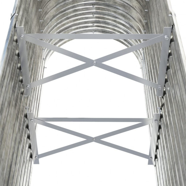 Canteiro elevado jardim 114x40x68cm aço revestido a pó prateado M 5