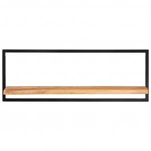 Estantes de pared 2 unidades madera maciza acacia 100x24x35 cm H