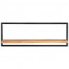 Prateleiras de parede 2 pcs 100x24x35 cm acácia maciça e aço 2