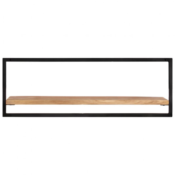 Prateleiras de parede 2 pcs 100x24x35 cm acácia maciça e aço M 3