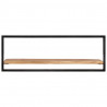 Prateleiras de parede 2 pcs 100x24x35 cm acácia maciça e aço 3
