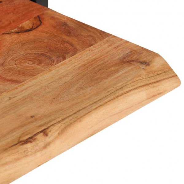 Prateleiras de parede 2 pcs 100x24x35 cm acácia maciça e aço M 4