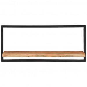Estantes de pared 2 unidades madera maciza acacia 80x25x35 cm H