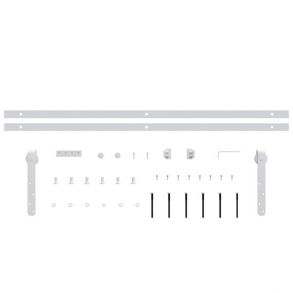 Kit mini puerta corredera armario acero carbono blanco 183 cm M 4