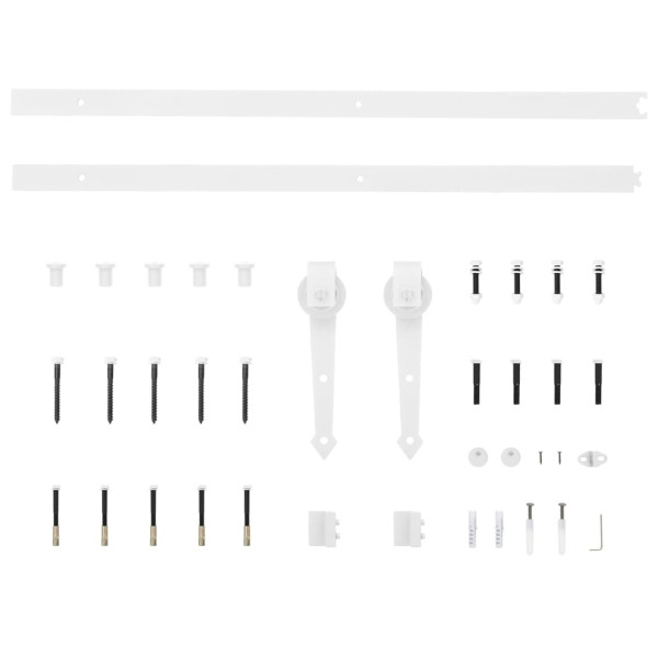 Kit herrajes para puertas correderas de 200 cm de acero blanco M 4