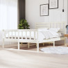 Estructura de cama de madera maciza blanca 160x200 cm 1
