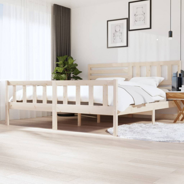 Estructura de cama de madera maciza 200x200 cm D