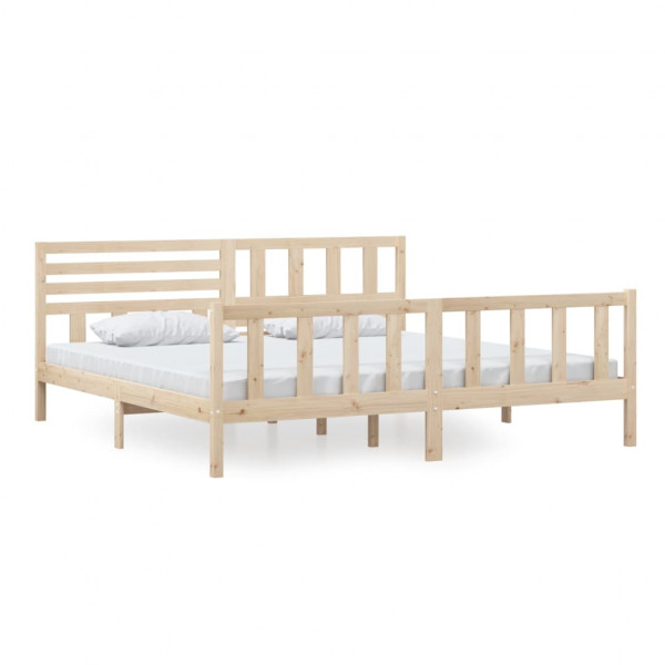 Estructura de cama de madera maciza 200x200 cm M 2