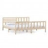 Estructura de cama de madera maciza 200x200 cm 2