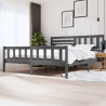 Estructura de cama de madera maciza gris 200x200 cm 1