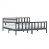 Estructura de cama de madera maciza gris 200x200 cm 3