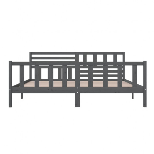 Estructura de cama de madera maciza gris 200x200 cm M 5