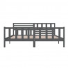 Estrutura de cama 200x200 cm madeira maciça cinzento 5