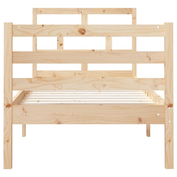 Estructura de cama individual madera maciza 75x190 cm M 4
