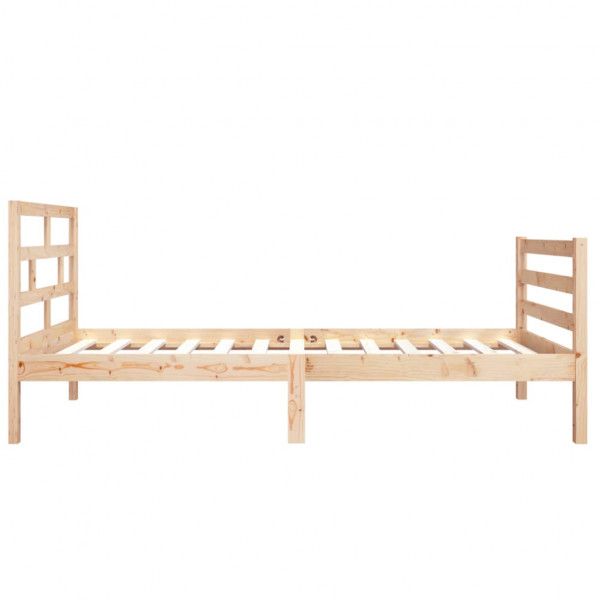 Estructura de cama individual madera maciza 75x190 cm M 5