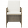 Set comedor de jardín 9 pzas con cojines ratán sintético beige 5