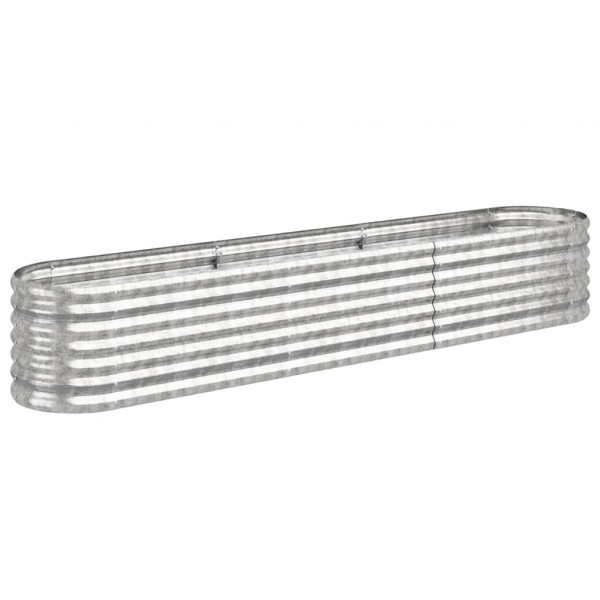 Jardinera arriate acero recubrimiento polvo plata 224x40x36 cm M 2