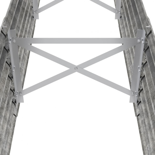 Canteiro elevado jardim 224x40x36cm aço revestido a pó prateado M 5