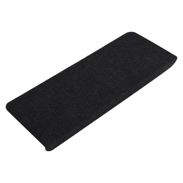 Alfombrilla autoadhesiva de escalera 15 uds negro 65x24.5x3.5cm M 4