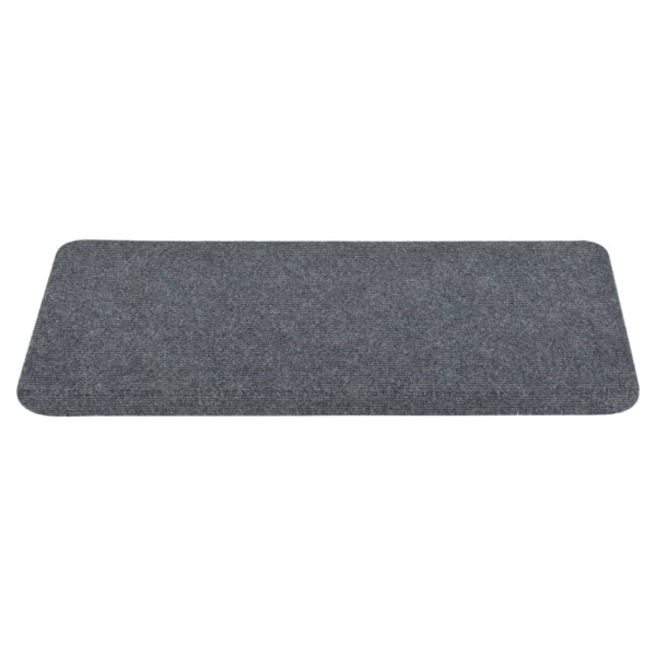Alfombrilla autoadhesiva de escalera 15 uds gris 65x24.5x3.5 cm M 5