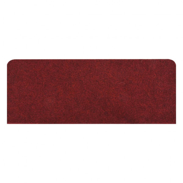 Alfombrilla autoadhesiva de escalera 15 uds rojo 65x24.5x3.5 cm M 5