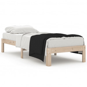 Estructura de cama madera maciza individual 75x190 cm H