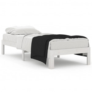 Estrutura cama pequena solteiro 75x190 cm madeira maciça branco H