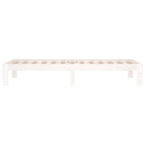 Estrutura cama pequena solteiro 75x190 cm madeira maciça branco M 5