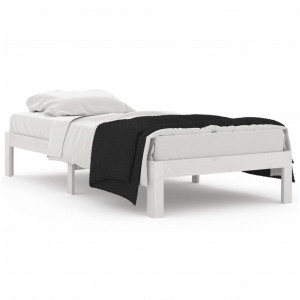 Estructura de cama madera maciza individual 90x190 cm H