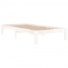 Estrutura de cama solteiro 90x190 cm madeira maciça branco 3