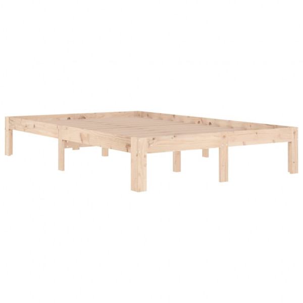Estructura de cama madera maciza pequeña doble 120x190 cm M 3