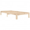 Estructura de cama de madera maciza de pino 90x200 cm 3