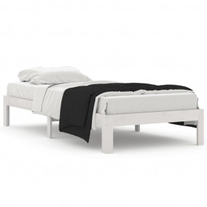 Estrutura de cama 90x200 cm pinho maciço branco H