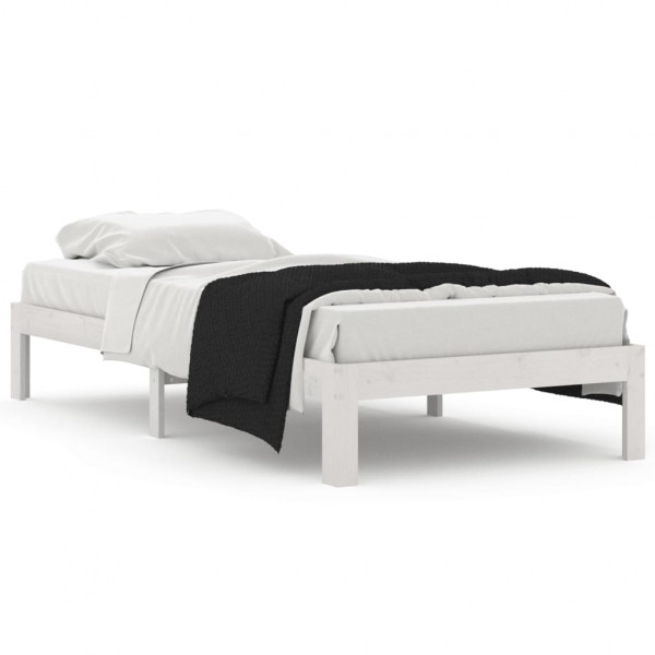 Estrutura de cama 90x200 cm pinho maciço branco M 2