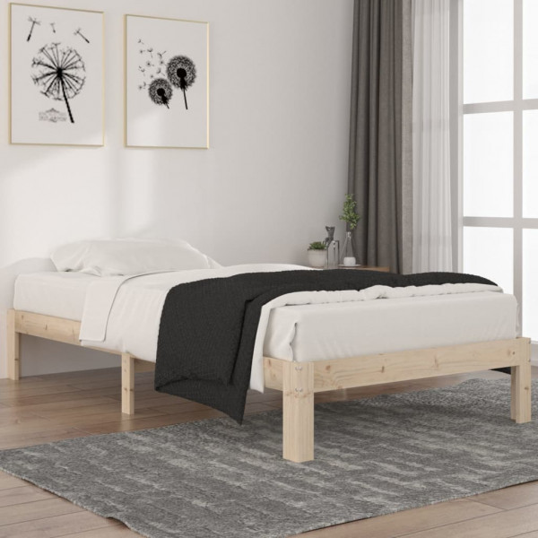 Estructura de cama madera maciza de pino 100x200 cm D