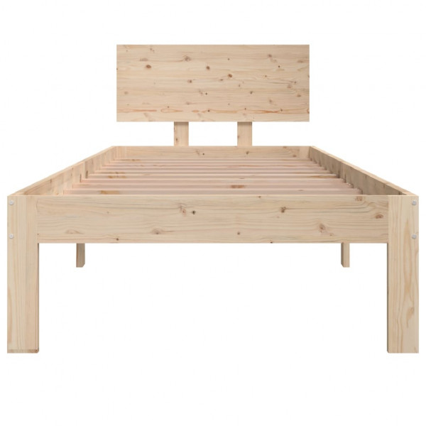 Estructura de cama madera maciza individual 75x190 cm M 4