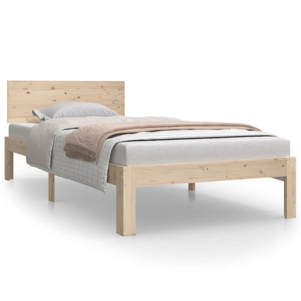 Estructura de cama de madera maciza de pino 90x200 cm M 2