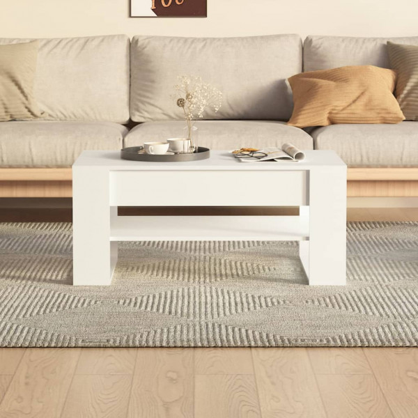 Mesa de centro madera contrachapada blanco 102x55x42 cm M 5