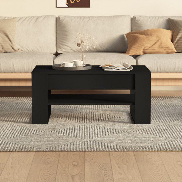 Mesa de centro madera contrachapada negro 102x55x45 cm M 5