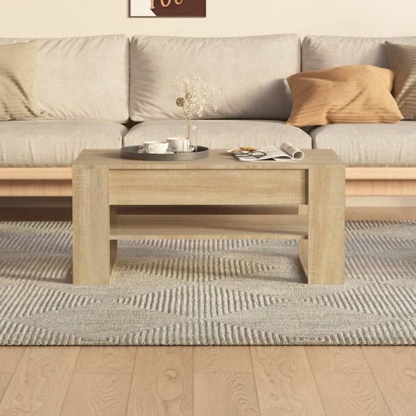 Mesa de centro madera contrachapada roble Sonoma 102x55x45 cm M 5