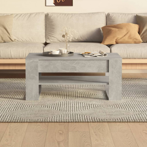 Mesa de centro madera contrachapada gris hormigón 102x55x45 cm M 5