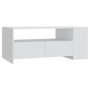 Mesa de centro madera contrachapada blanco 102x55x42 cm H