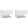 Mesas de cabeceira montagem na parede 2 pcs branco 1