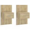 Mesita de noche de pared 2 unidades color roble Sonoma 2
