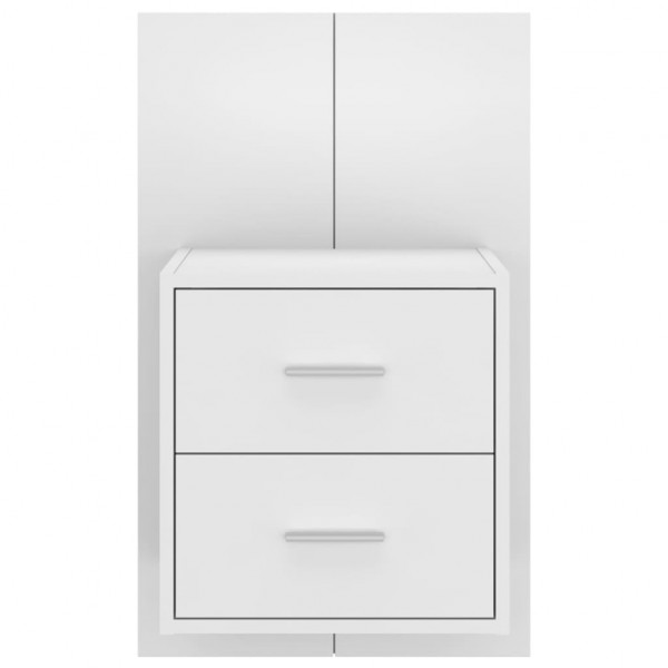 Mesita de noche de pared blanco brillante M 5