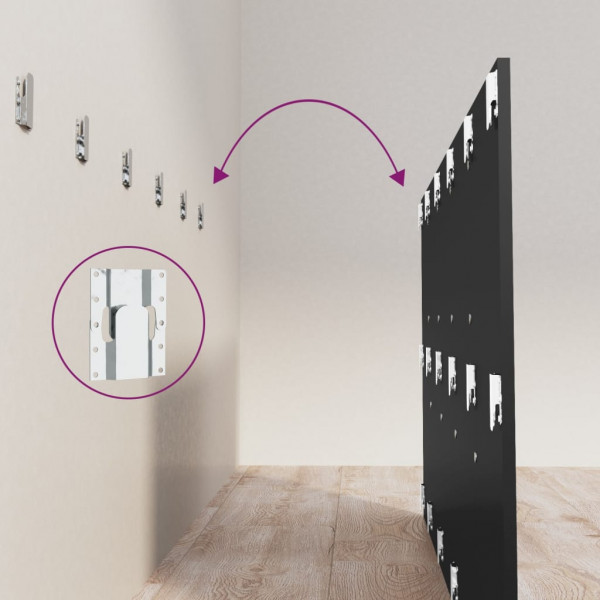 Cabecero de cama madera contrachapada negro 200x1.5x80 cm M 5