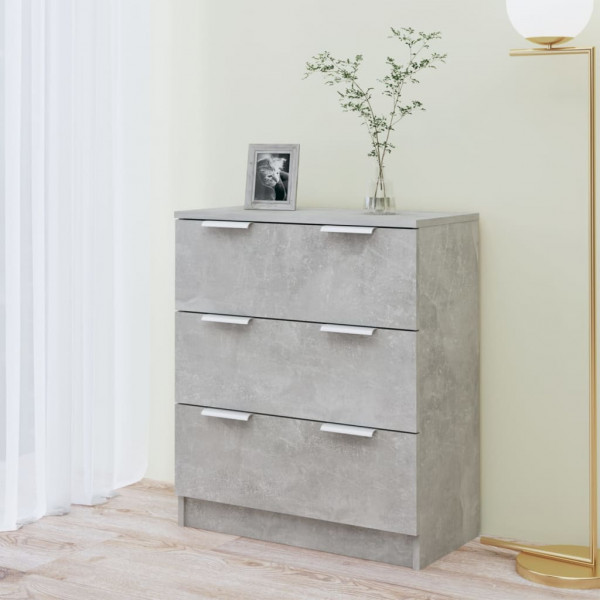 Aparador de madera contrachapada gris hormigón 60x30x70 cm M 3