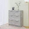 Aparador de madera contrachapada gris hormigón 60x30x70 cm 3