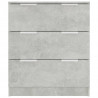 Aparador de madera contrachapada gris hormigón 60x30x70 cm 5